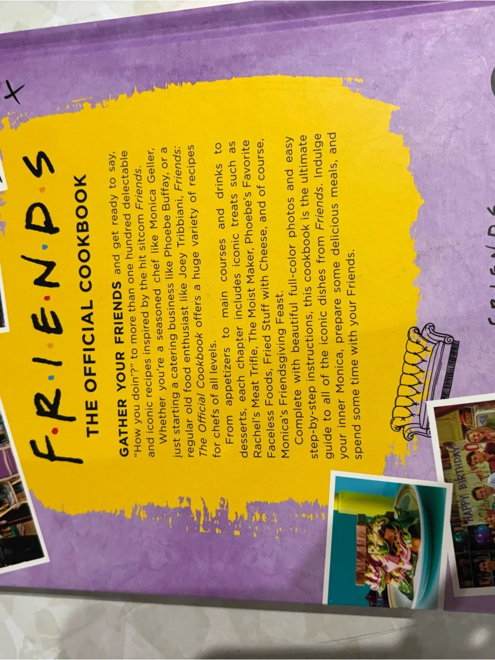 FRIENDS The Official Cookbook – Aqua Blue Cover with Yellow Accent